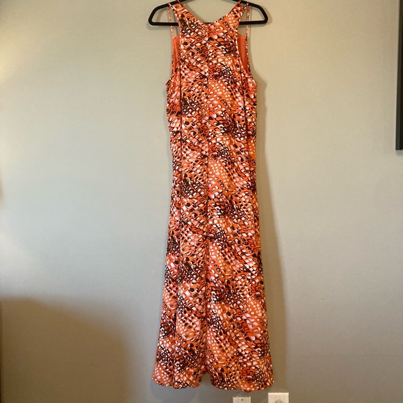 izzy & lola Halter Maxi Dress L sexy vacation cruise beach multicolor - Picture 2 of 6